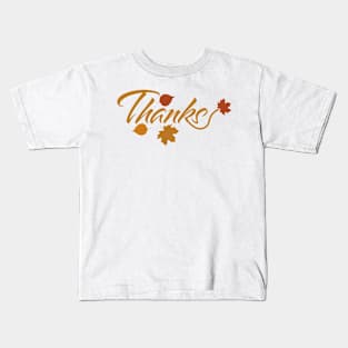 Thanks with Fall Leaves Kids T-Shirt